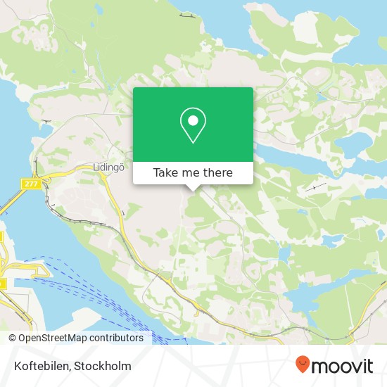 Koftebilen, Frimurarevägen SE-181 41 Lidingö karta