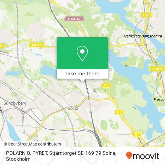 POLARN O. PYRET, Stjärntorget SE-169 79 Solna karta