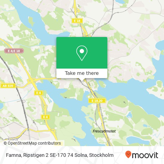 Famna, Ripstigen 2 SE-170 74 Solna karta