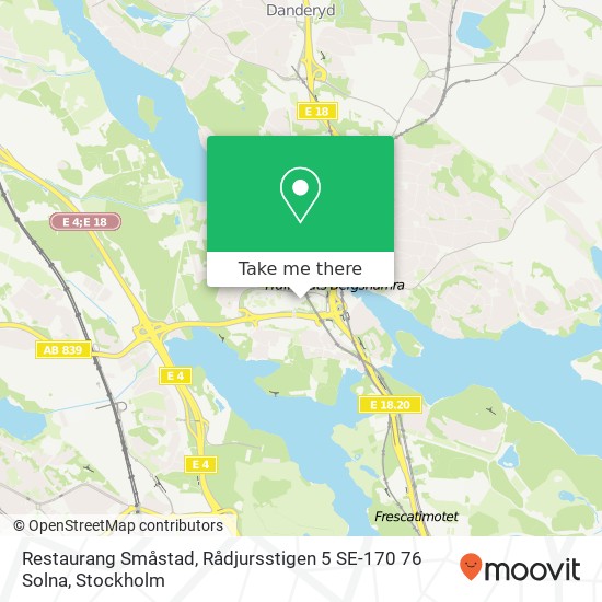 Restaurang Småstad, Rådjursstigen 5 SE-170 76 Solna karta