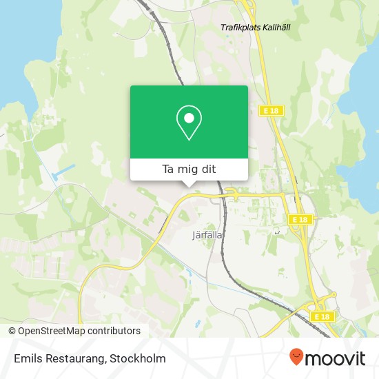 Emils Restaurang, Folkhögskolevägen 3 SE-177 40 Järfälla karta
