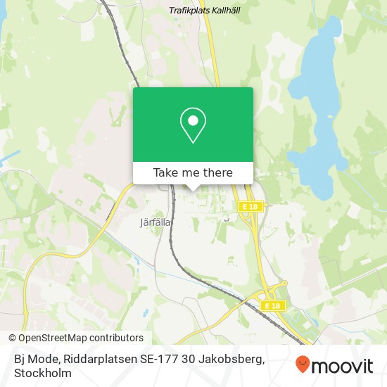 Bj Mode, Riddarplatsen SE-177 30 Jakobsberg karta