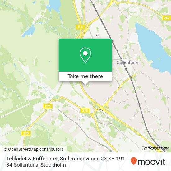 Tebladet & Kaffebäret, Söderängsvägen 23 SE-191 34 Sollentuna karta
