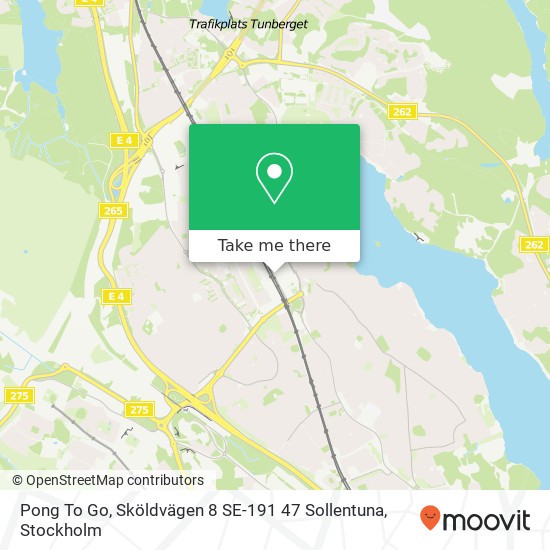 Pong To Go, Sköldvägen 8 SE-191 47 Sollentuna karta