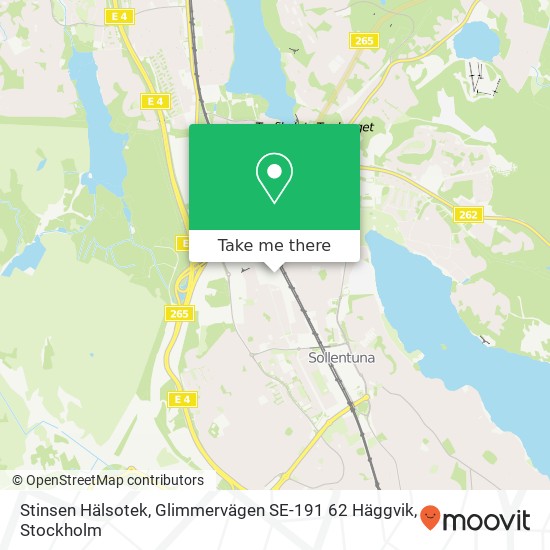 Stinsen Hälsotek, Glimmervägen SE-191 62 Häggvik karta