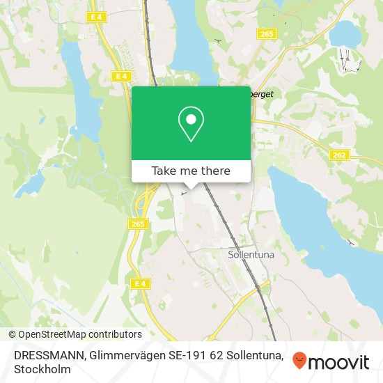 DRESSMANN, Glimmervägen SE-191 62 Sollentuna karta
