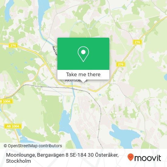 Moonlounge, Bergavägen 8 SE-184 30 Österåker karta