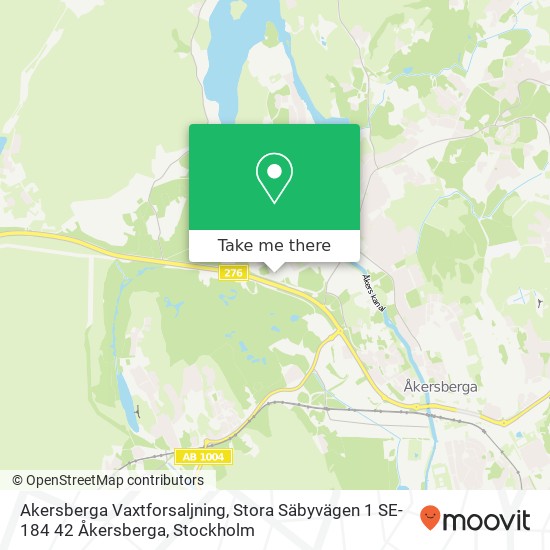 Akersberga Vaxtforsaljning, Stora Säbyvägen 1 SE-184 42 Åkersberga karta