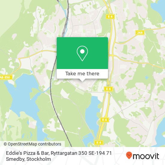 Eddie's Pizza & Bar, Ryttargatan 350 SE-194 71 Smedby karta