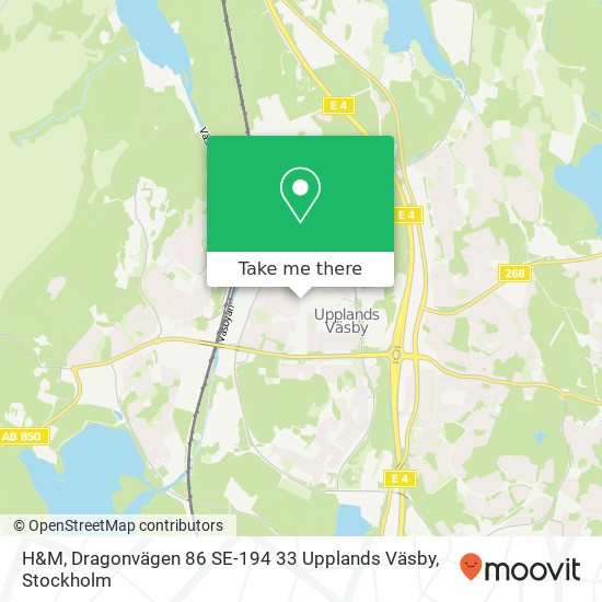 H&M, Dragonvägen 86 SE-194 33 Upplands Väsby karta