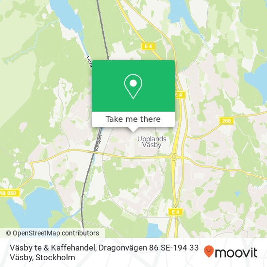 Väsby te & Kaffehandel, Dragonvägen 86 SE-194 33 Väsby karta