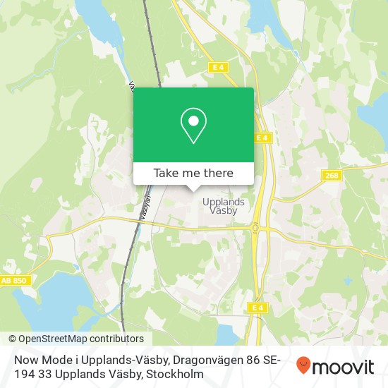 Now Mode i Upplands-Väsby, Dragonvägen 86 SE-194 33 Upplands Väsby karta