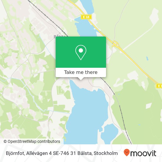 Björnfot, Allévägen 4 SE-746 31 Bålsta karta