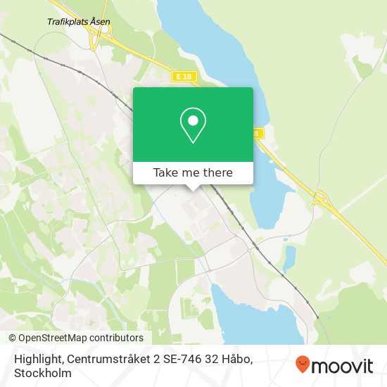 Highlight, Centrumstråket 2 SE-746 32 Håbo karta