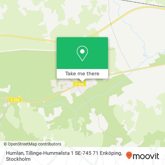 Humlan, Tillinge-Hummelsta 1 SE-745 71 Enköping karta