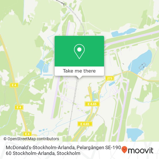 McDonald's-Stockholm-Arlanda, Pelargången SE-190 60 Stockholm-Arlanda karta