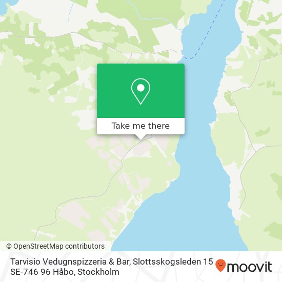 Tarvisio Vedugnspizzeria & Bar, Slottsskogsleden 15 SE-746 96 Håbo karta
