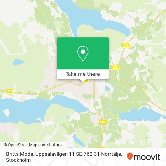 Britts Mode, Uppsalavägen 11 SE-762 31 Norrtälje karta