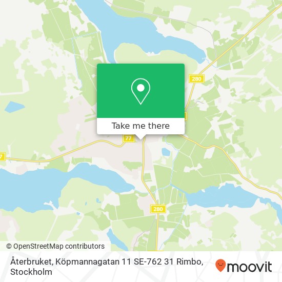 Återbruket, Köpmannagatan 11 SE-762 31 Rimbo karta