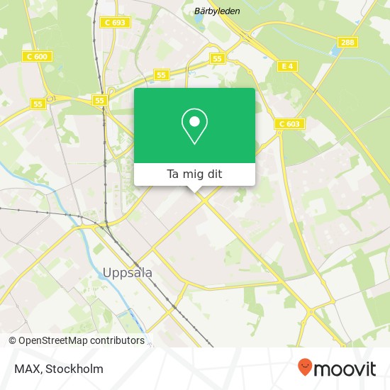 MAX, Kvarnängsgatan 53 SE-754 20 Uppsala karta