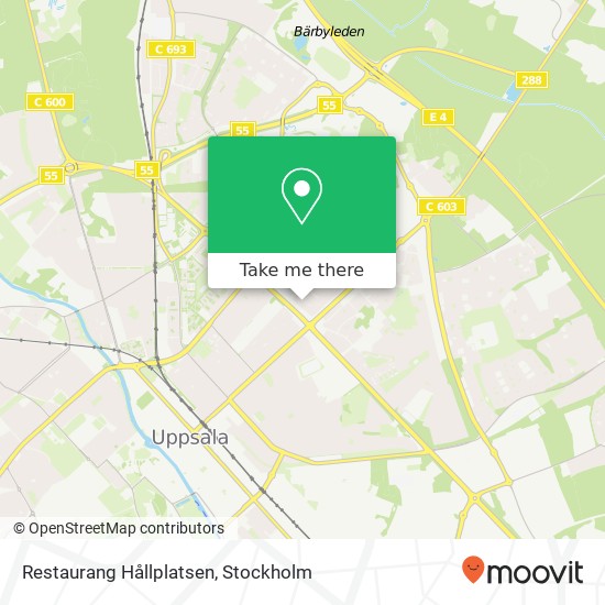 Restaurang Hållplatsen, Blixtgatan 16 SE-754 31 Uppsala karta