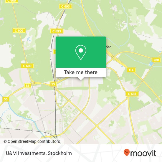 U&M Investments, Ferlinsgatan 61 SE-754 28 Uppsala karta