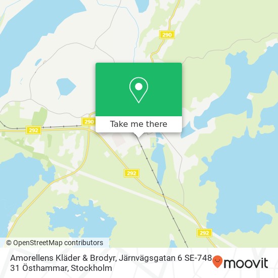 Amorellens Kläder & Brodyr, Järnvägsgatan 6 SE-748 31 Östhammar karta