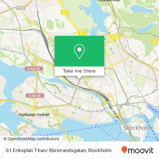 S:t Eriksplan T-ban/ Rörstrandsgatan karta