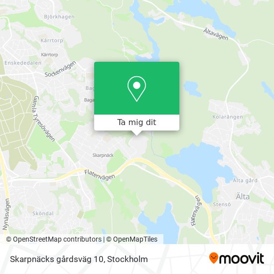 Skarpnäcks gårdsväg 10 karta