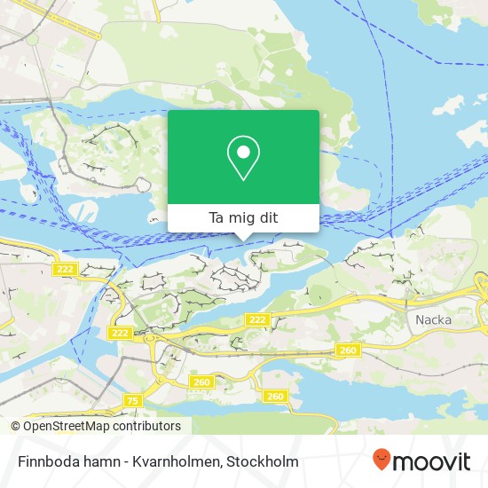Finnboda hamn - Kvarnholmen karta