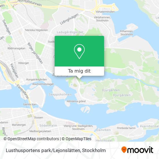 Lusthusportens park / Lejonslätten karta