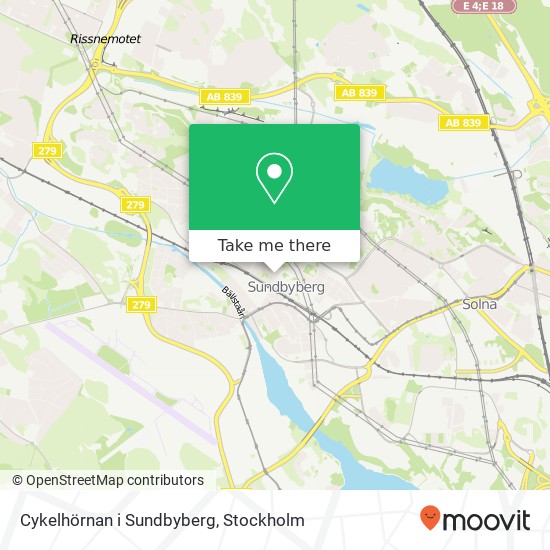 Cykelhörnan i Sundbyberg karta