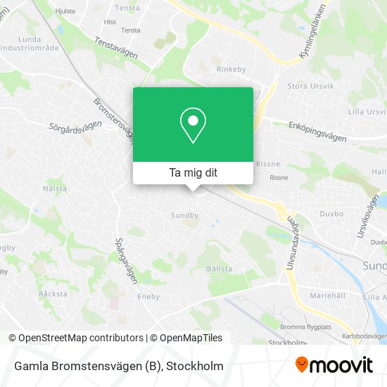 Gamla Bromstensvägen karta