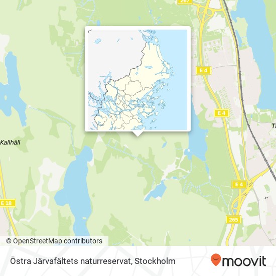 Östra Järvafältets naturreservat karta