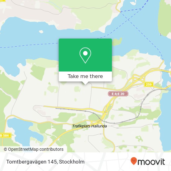 Tomtbergavägen 145 karta