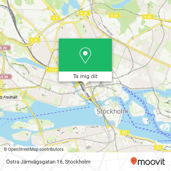 Östra Järnvägsgatan 16 karta