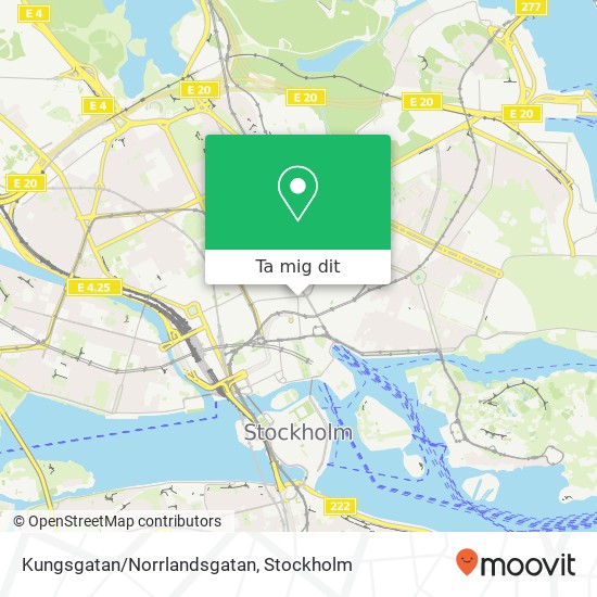 Kungsgatan/Norrlandsgatan karta