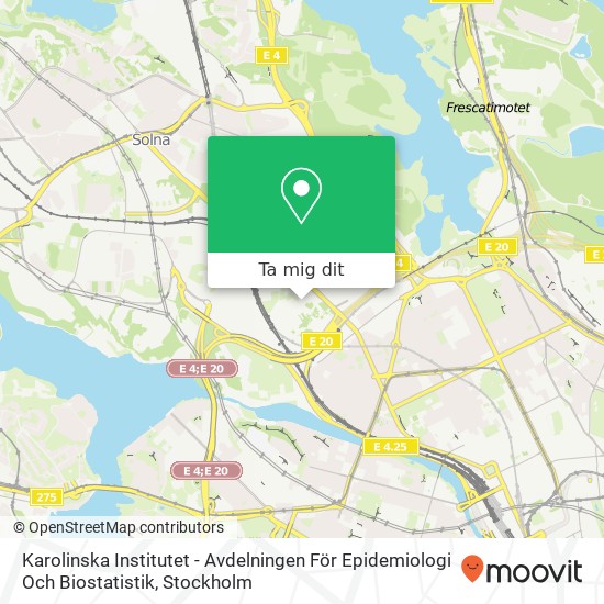 Karolinska Institutet - Avdelningen För Epidemiologi Och Biostatistik karta