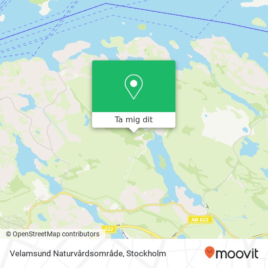 Velamsund Naturvårdsområde karta