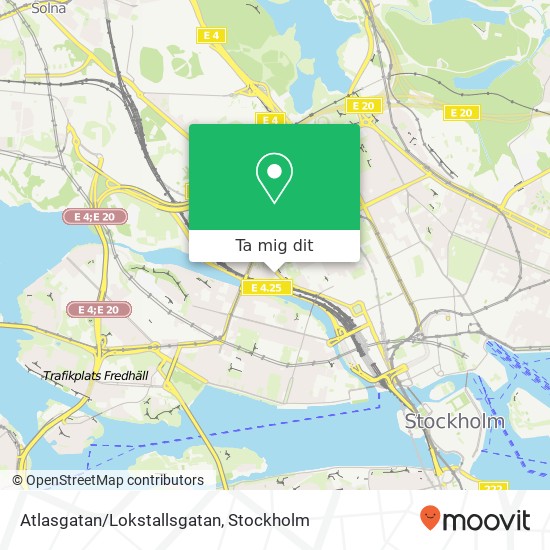 Atlasgatan/Lokstallsgatan karta