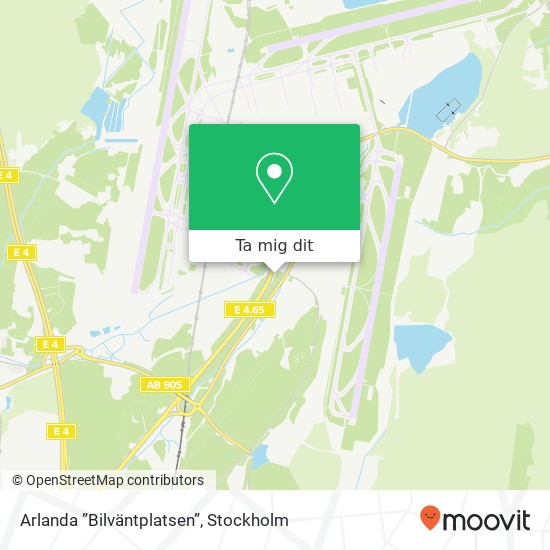 Arlanda ”Bilväntplatsen” karta