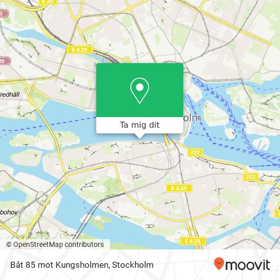 Båt 85 mot Kungsholmen karta