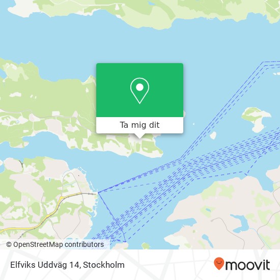 Elfviks Uddväg 14 karta