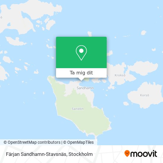 Färjan Sandhamn-Stavsnäs karta