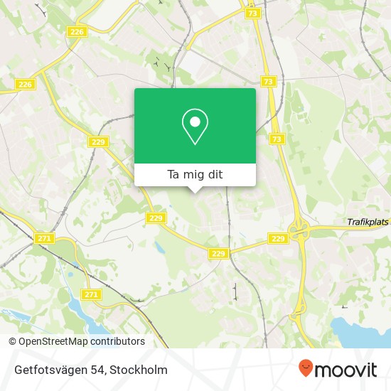 Getfotsvägen 54 karta