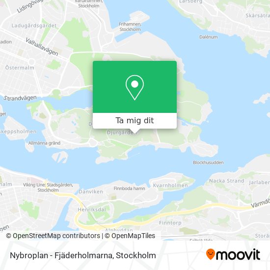 Nybroplan - Fjäderholmarna karta