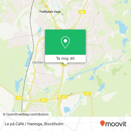 Le på Café / Haninge, Kilowattvägen 15 SE-136 44 Handen karta