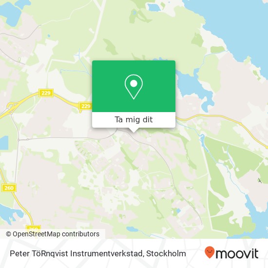 Peter TöRnqvist Instrumentverkstad, Myggdalsvägen 45 SE-135 42 Bollmora karta