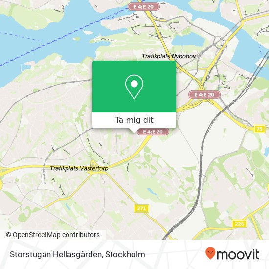 Storstugan Hellasgården, Tångvägen 4 SE-126 38 Hägersten karta