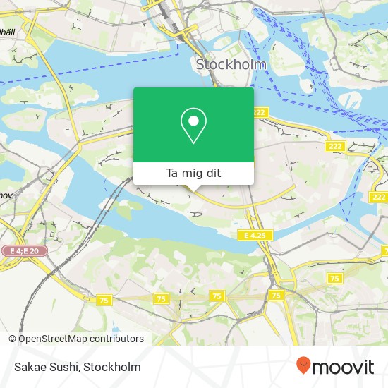 Sakae Sushi, Ringvägen 54 SE-118 61 Stockholm karta